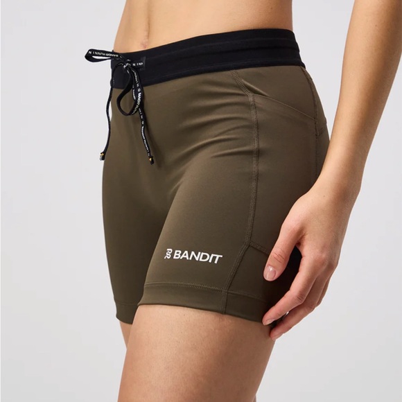 bandit running Pants - Bandit Running Women’s Stamina™ 5" Women's Compression Shorts - Dark Fatigue
